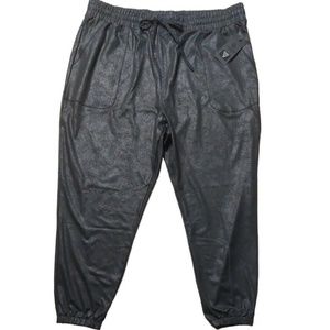 NEW LegEnd Women's Sweatpants Jogger Black Metallic High Waist 1X